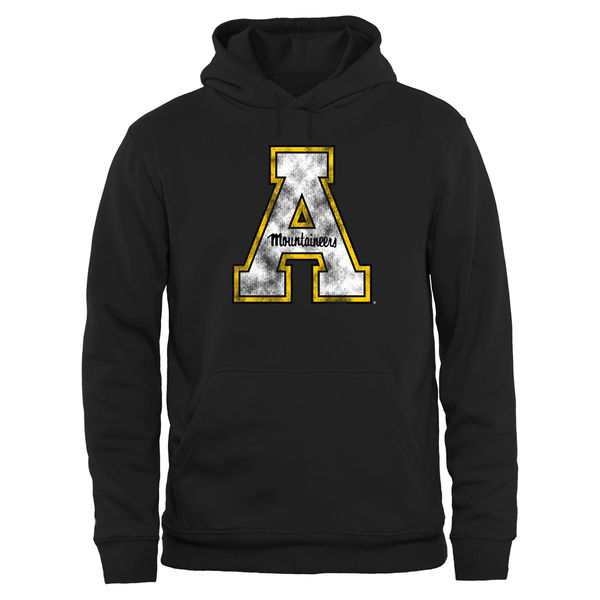 Men NCAA Appalachian State Mountaineers Big Tall Classic Primary Pullover Hoodie Black->youth ncaa jersey->Youth Jersey